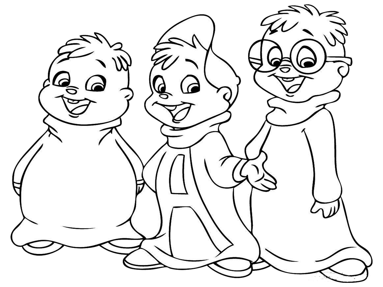Three Friends - Free Coloring Image for Kids