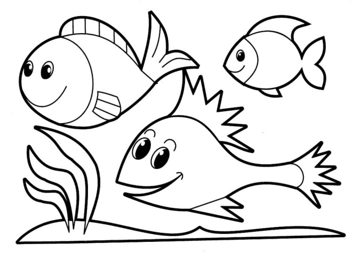 Fishes - Free Coloring Page for Kids