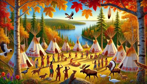 the dance of the little people story, wildlife boys, bonfire, river