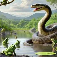 Frogs That Rode A Snake